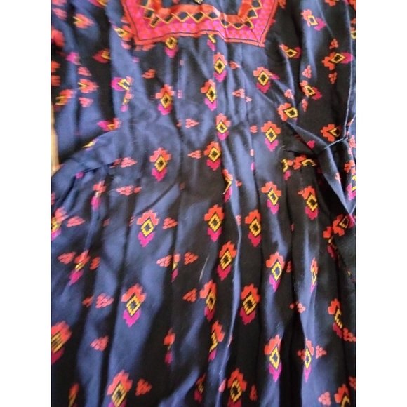 Jody T Of California Vintage Black Dress With Aztec Designs‎ Size 11 - Picture 4 of 10